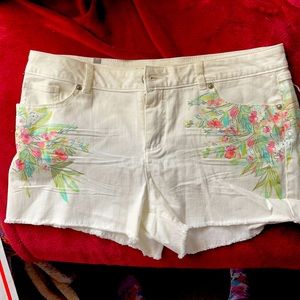 LC floral white shorts